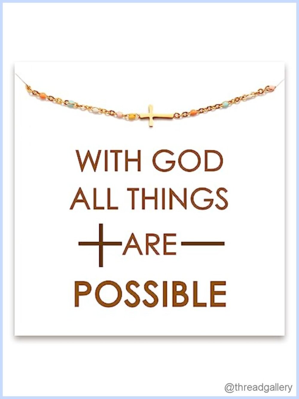 18K Gold Cross Bracelet Christian Gift Adjustable 6-8 Inch Charm